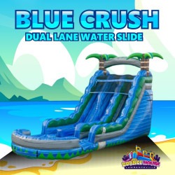 15' Blue Crush Dual Lane Water Slide