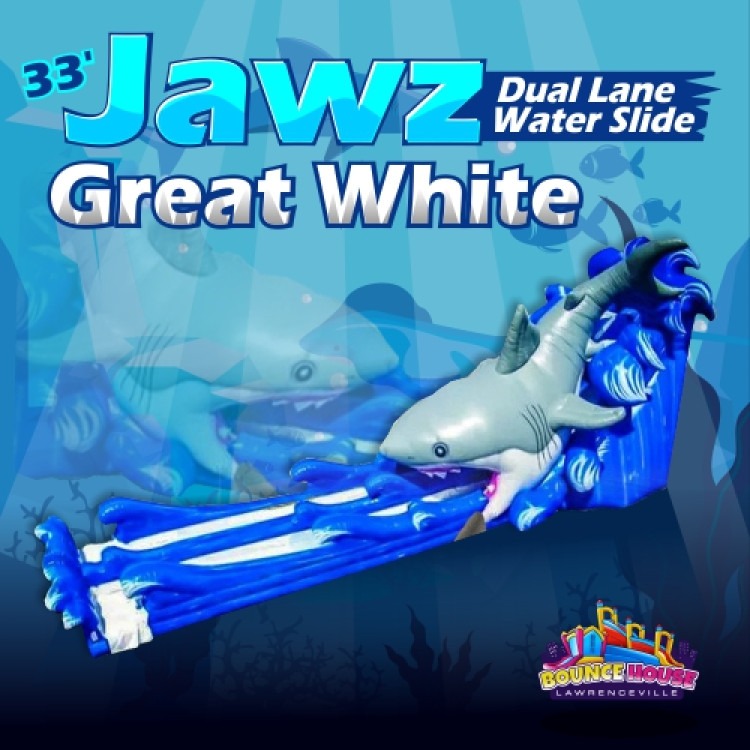 33' Jawz Great White Dual Lane Water Slide (All Weekend Pric 33' Jawz Great White Dual Lane Water Slide (All Weekend Pric