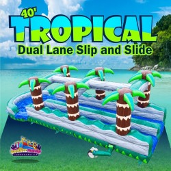40' Tropical Dual Lane Slip and Slide