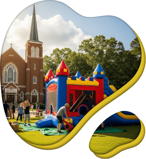 Church Events with inflatable