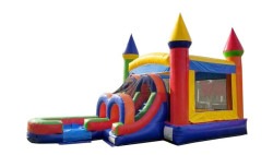 image1 1758125097 Rainbow Castle Bounce and Slide Combo
