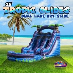 15' Tropic Glides Dual Lane Dry Slide