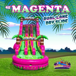 18' Magenta Dual Lane Dry Slide