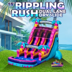 18' Rippling Rush Dual Lane Dry Slide
