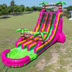 18' Magenta Dual Lane Water Slide