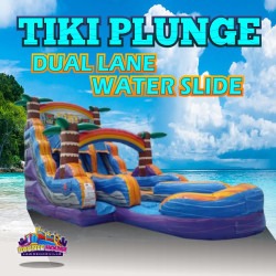 18' Tiki Plunge Dual Lane Water Slide
