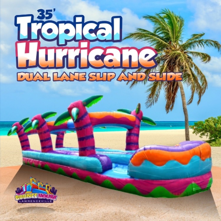 35' Tropical Hurricane Dual Lane Slip and Slide