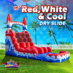 16' Red, White, and Cool Dual Lane Dry Slide