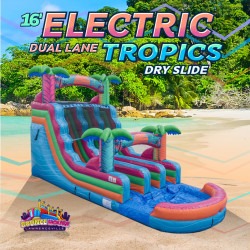 16' Electric Tropics Dual Lane Dry Slide