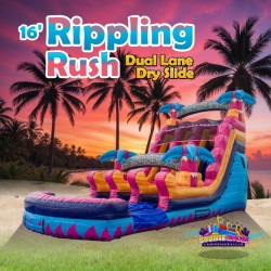 16' Rippling Rush Dual Lane Dry Slide
