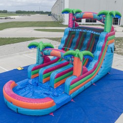 16' Electric Tropics Dual Lane Water Slide